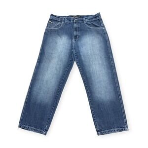 Southpole‎ 4180 Jeans Men Sz 38x28 Blue Loose Fit Baggy Vintage Y2K Gold Tab